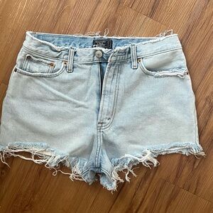 Abercrombie Annie High Rise Shorts Frayed Hem